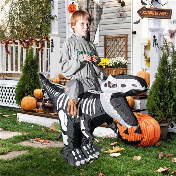 Halloween Inflatable Dinosaur Costume Blow Up Dinosaur Cosplay Cosplay Party - Picture 4 of 6
